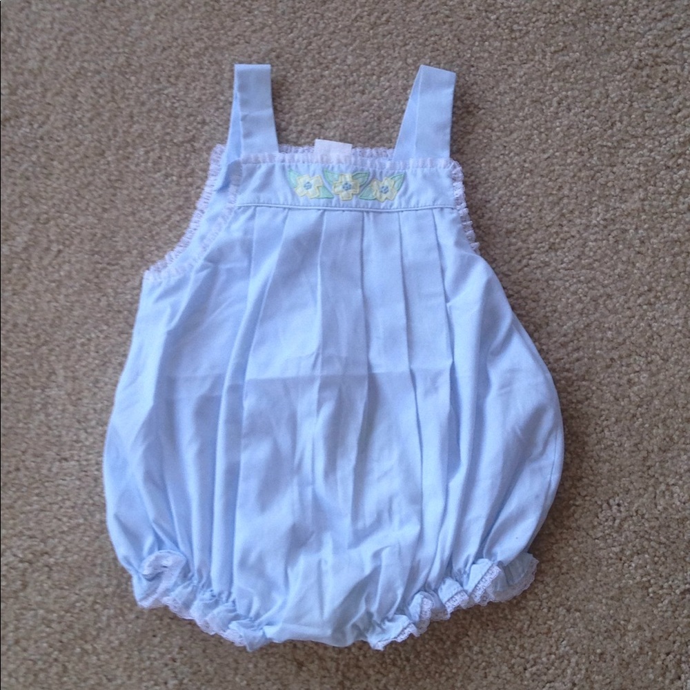 Blue lace bubble dress vintage for baby girls